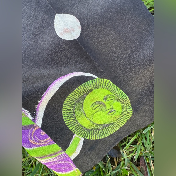 90s Vintage Gianni Versace Sun and Moon Silk Pants Sz 42 - Picture 5 of 12